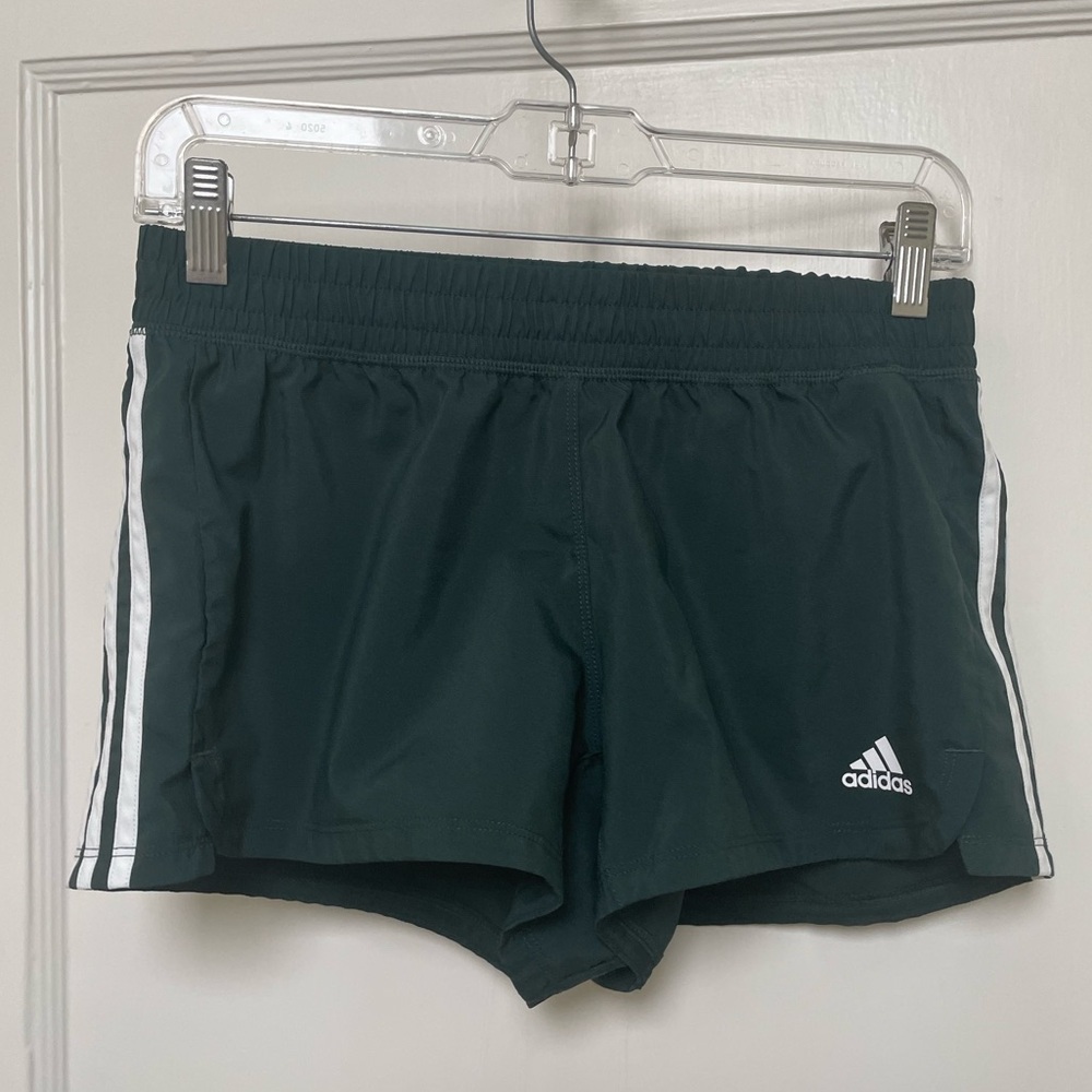 Dark green adidas shorts